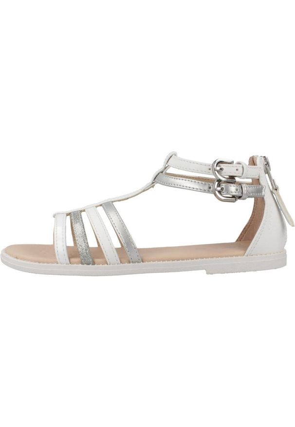 Geox - Sandały GEOX J SANDAL KARLY GIRL Biały. Kolor: biały. Materiał: syntetyk, tkanina. Sport: turystyka piesza
