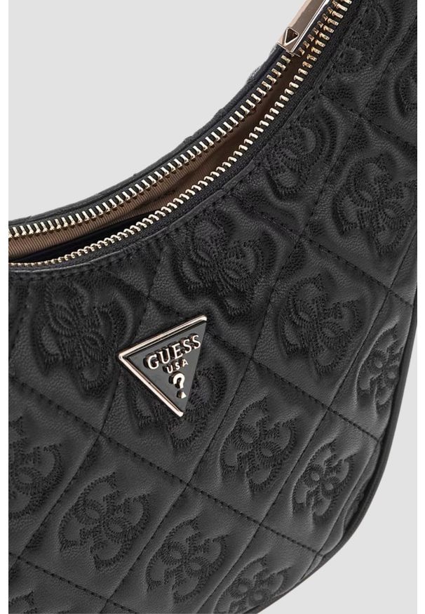 Guess - GUESS Czarna torebka damska Adelasia. Kolor: czarny. Materiał: skórzane