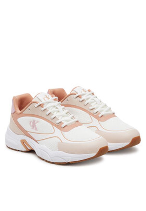 Calvin Klein Jeans Sneakersy Retro Tennis Knit Mg YW0YW01887 Biały. Kolor: biały. Materiał: materiał