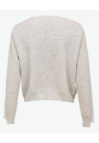 Pinko - PINKO - Szary sweter z wełny i kaszmiru. Kolor: szary. Materiał: wełna, kaszmir. Długość rękawa: długi rękaw. Długość: długie. Wzór: haft #2