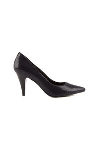 Czółenka Bayla-056 2056-616 Granat, Skóra naturalna - 36. Kolor: niebieski. Materiał: skóra. Obcas: na obcasie. Styl: klasyczny. Wysokość obcasa: średni #1