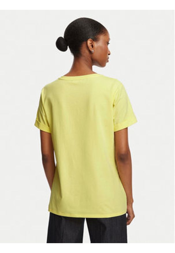 Liu Jo Sport T-Shirt TA6163 JS003 Żółty jasny Regular Fit. Kolor: żółty. Materiał: bawełna. Styl: sportowy