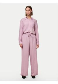 Pieces Spodnie materiałowe Pia 17149314 Różowy Wide Leg. Kolor: różowy. Materiał: wiskoza, len #4