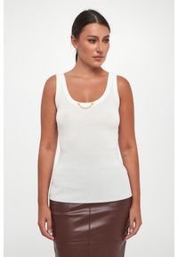 Elisabetta Franchi - Top damski prążkowany z jedwabiem ELISABETTA FRANCHI. Materiał: jedwab, prążkowany #3