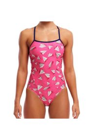 Strój do pływania FUNKITA Paper Pink - Single Strap. Kolor: różowy