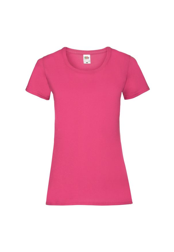 FRUIT OF THE LOOM - Koszulka Damska Valueweight. Kolor: różowy. Sport: turystyka piesza