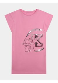 Karl Lagerfeld Kids Sukienka codzienna Z30077 S Różowy Regular Fit. Okazja: na co dzień. Kolor: różowy. Materiał: bawełna. Typ sukienki: proste. Styl: casual #1