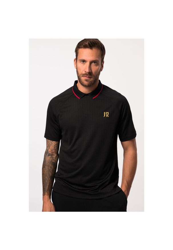 JAY-PI - Męska Koszulka polo FLEXNAMIC® piłka nożna funkcyjny dżersej kołnierzyk polo. Typ kołnierza: polo. Kolekcja: plus size. Kolor: czarny. Materiał: poliester, materiał