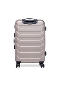 Gino Rossi - GINO ROSSI Walizka średnia CEO-GIN-M-002-05-GOLD Złoty. Kolor: złoty. Materiał: materiał #3