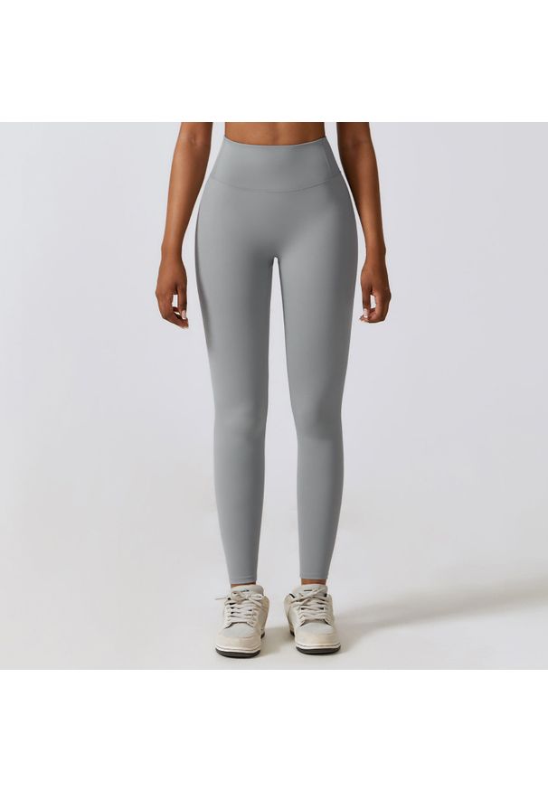 Intica - Legginsy treningowe z wysokim stanem do ćwiczeń Diega. Stan: podwyższony. Kolor: szary. Materiał: materiał. Sport: fitness