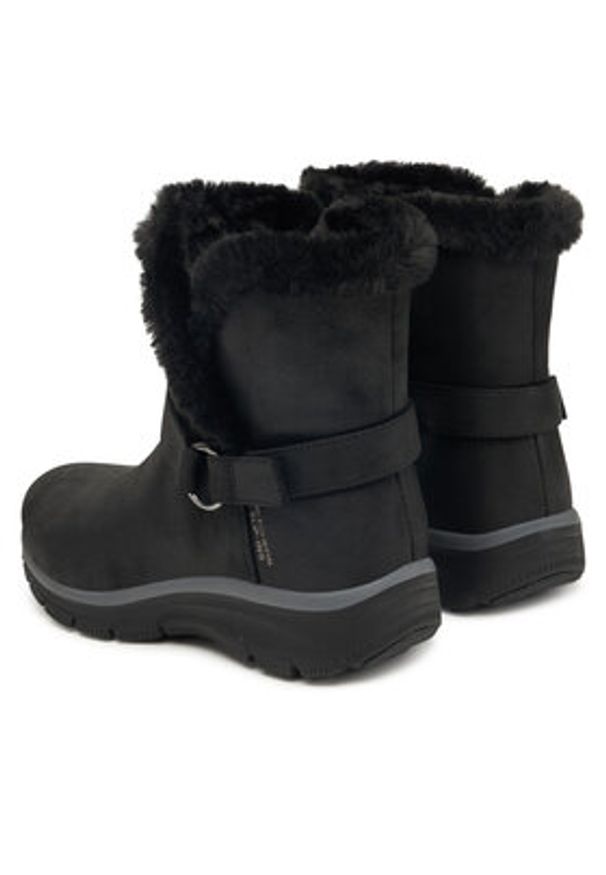 skechers - Skechers Botki Easy Going 168045/BLK Czarny. Kolor: czarny. Materiał: skóra