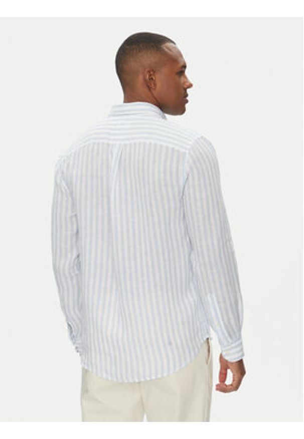 TOMMY HILFIGER - Tommy Hilfiger Koszula Essential MW0MW38581 Niebieski Regular Fit. Kolor: niebieski. Materiał: len