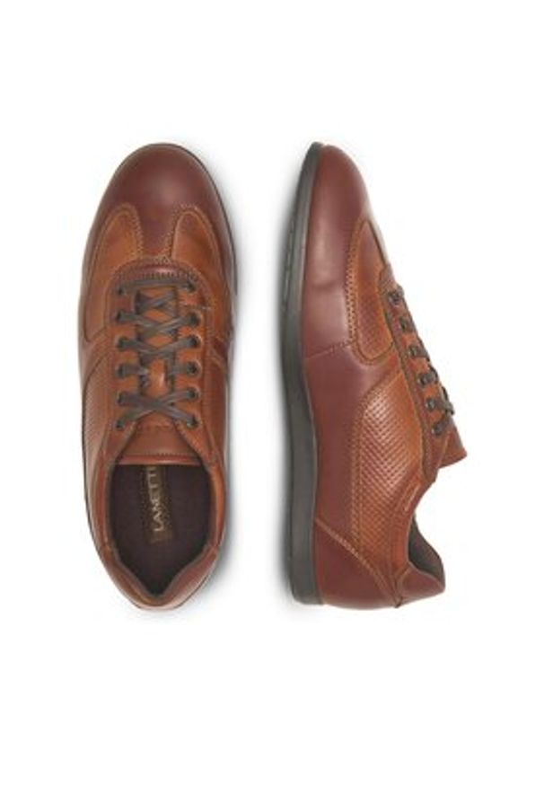 Lanetti Sneakersy BOBO-23 MBS Brązowy. Kolor: brązowy. Materiał: skóra