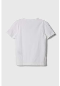 Calvin Klein Jeans t-shirt dziecięcy kolor biały. Kolor: biały. Materiał: dzianina. Wzór: gładki. Styl: klasyczny #2