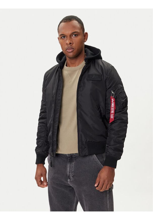 Alpha Industries Kurtka bomber MA-1 TT Hood Two Tone 258100 Czarny Regular Fit. Kolor: czarny. Materiał: syntetyk