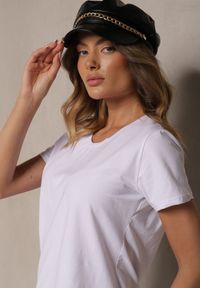 Renee - Biały Casualowy Bawełniany T-shirt Ilanira. Okazja: na co dzień. Kolor: biały. Materiał: bawełna. Styl: casual #5