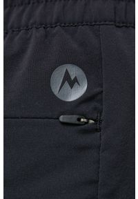 Marmot szorty outdoorowe Elda kolor czarny gładkie medium waist. Kolor: czarny. Materiał: tkanina, włókno, materiał. Wzór: gładki #5