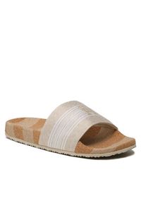 Tommy Jeans Klapki Th Woven Slide FW0FW07259 Beżowy. Kolor: beżowy. Materiał: materiał