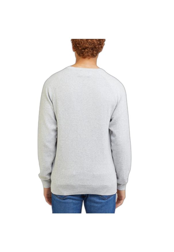 Lee - MĘSKI SWETER LEE RAGLAN CREW KNIT GREY MELE 112330668. Długość rękawa: raglanowy rękaw