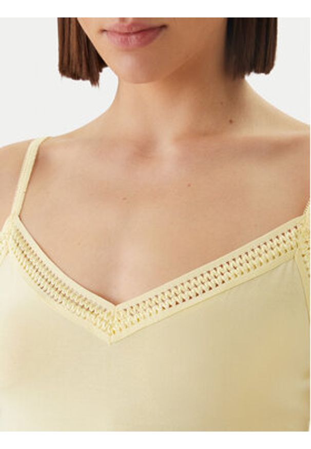 Morgan Top 192-BARBA.N Żółty Slim Fit. Kolor: żółty. Materiał: wiskoza