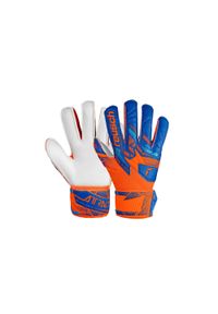 Reusch - Rękawice bramkarskie dziecięce REUSCH Attrakt Solid Finger Support Junior. Kolor: pomarańczowy, niebieski, wielokolorowy
