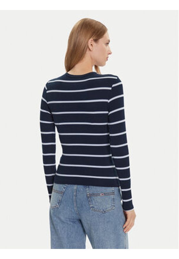Tommy Jeans Bluzka Essential DW0DW17387 Granatowy Slim Fit. Kolor: niebieski. Materiał: bawełna