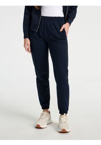 Sinsay - Spodnie dresowe jogger - granatowy. Kolor: niebieski. Materiał: dresówka