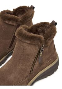 skechers - Skechers Botki Easy Going 167862/CHOC Brązowy. Kolor: brązowy. Materiał: zamsz, skóra
