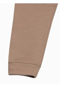 Ombre Clothing - Spodnie męskie dresowe joggery P987 - jasnobrązowe - L. Kolor: brązowy. Materiał: dresówka
