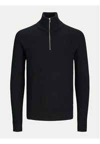 Jack & Jones Sweter Pannel 12258473 Czarny Regular Fit. Kolor: czarny. Materiał: syntetyk, bawełna #6
