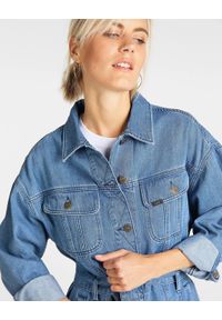 Lee - LEE BELTED RIDER JACKET DAMSKA KURTKA JEANSOWA LIGHT DRAPE L54RRCNC. Materiał: jeans