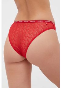 Guess figi kolor czerwony z koronki. Kolor: czerwony. Materiał: koronka. Wzór: koronka #2