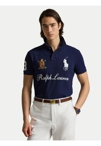 Polo Ralph Lauren Polo 710P07311001 Granatowy Custom Slim Fit. Typ kołnierza: polo. Kolor: niebieski. Materiał: bawełna #1