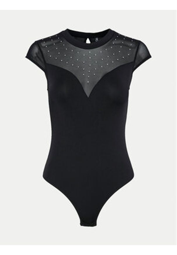 Pieces Body Rita 17153372 Czarny Slim Fit. Kolor: czarny. Materiał: syntetyk