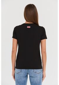Kenzo - KENZO Czarny damski t-shirt WITH 'TIGER VARSITY' PRINT, Rozmiar XS. Kolor: czarny. Wzór: nadruk