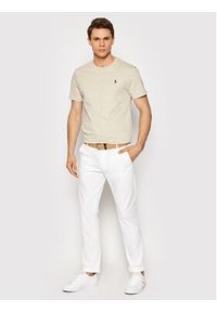 Polo Ralph Lauren T-Shirt 710671438203 Beżowy Slim Fit. Typ kołnierza: polo. Kolor: beżowy. Materiał: bawełna #2