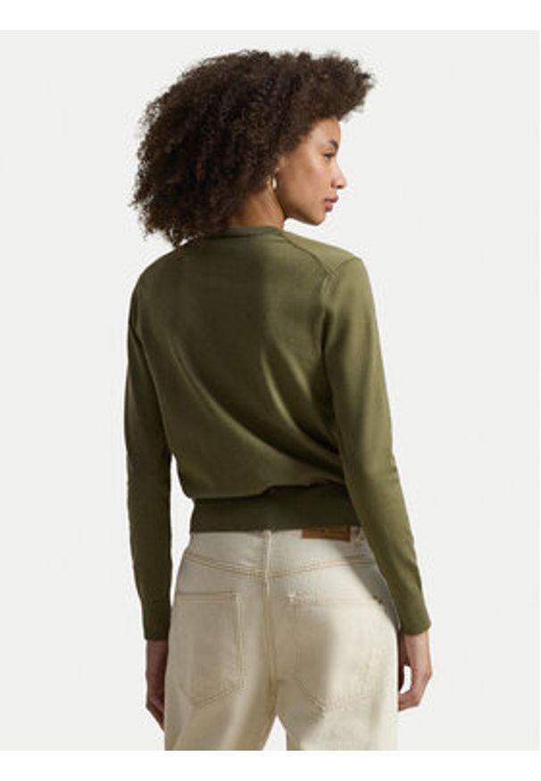 Polo Ralph Lauren Kardigan 211971871501 Khaki Slim Fit. Typ kołnierza: polo. Kolor: brązowy. Materiał: bawełna