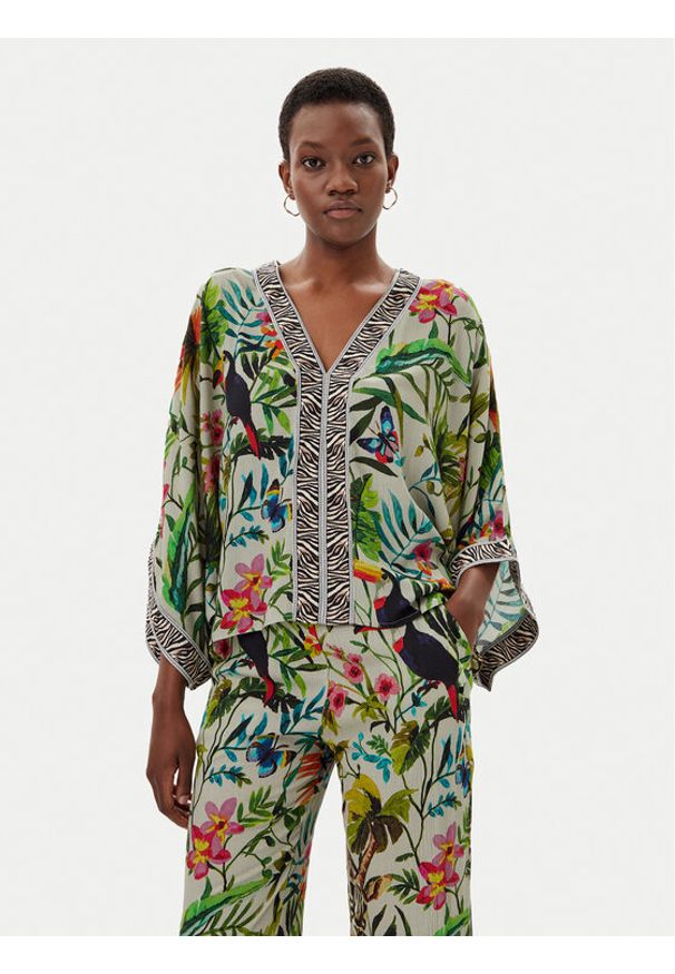 LOLA CASADEMUNT Bluzka LS2515030 Kolorowy Relaxed Fit. Materiał: wiskoza. Wzór: kolorowy