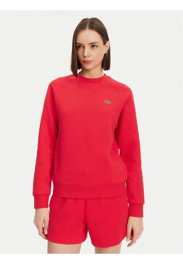 Lacoste Bluza SF8347 Czerwony Regular Fit. Kolor: czerwony. Materiał: syntetyk