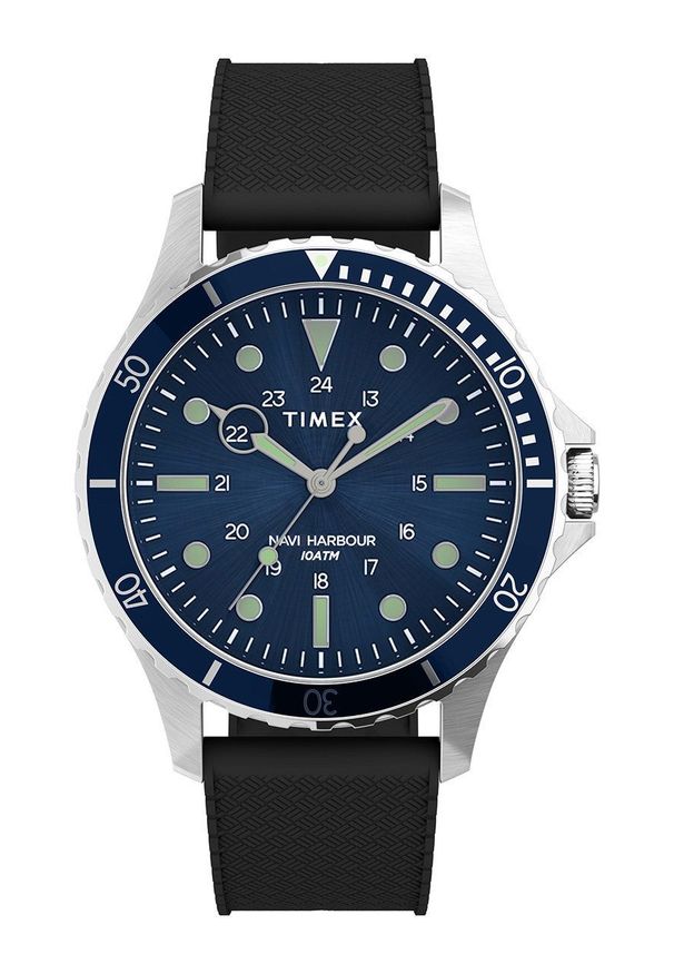 Timex zegarek TW2U55700 Navi XL męski kolor srebrny. Kolor: srebrny. Materiał: tworzywo sztuczne, materiał