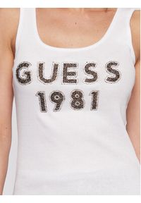 Guess Top Tank Top W3RP07 K1814 Biały Slim Fit. Kolor: biały. Materiał: bawełna #5