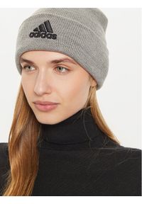 Adidas - adidas Czapka Logo Beanie IY7665 Szary. Kolor: szary. Materiał: akryl, materiał