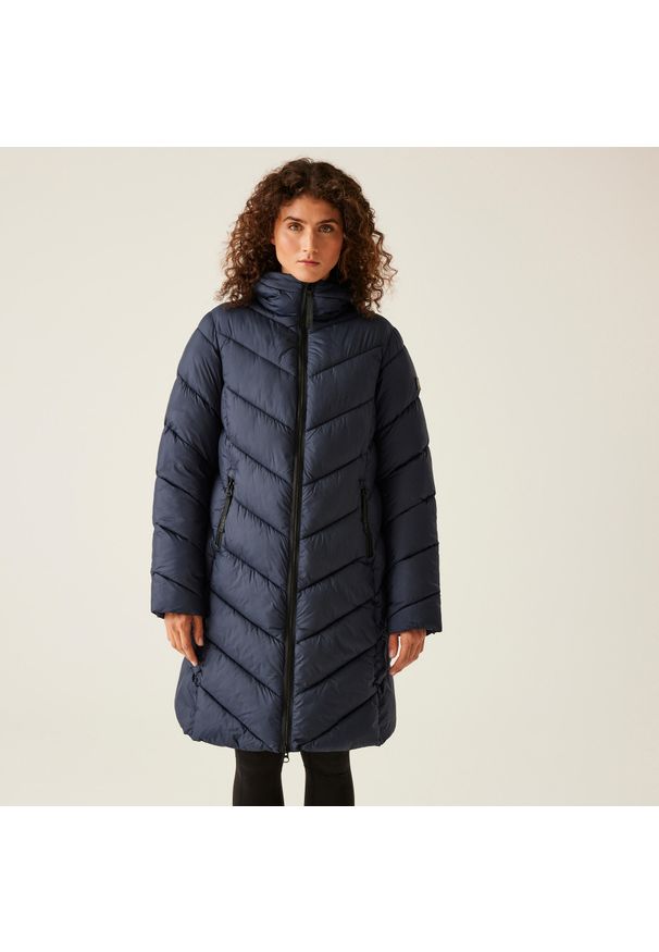 Regatta - Andia II Damska kurtka turystyczna z przegrodami. Kolor: niebieski. Materiał: puch. Sport: turystyka piesza