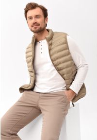 Volcano - Biały longsleeve L-CASH. Kolor: biały. Materiał: prążkowany, bawełna, materiał, włókno, dzianina, skóra. Długość rękawa: długi rękaw. Długość: długie. Wzór: paski. Sezon: zima, jesień, wiosna, lato. Styl: klasyczny #1