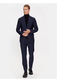 Calvin Klein Marynarka K10K111721 Granatowy Slim Fit. Kolor: niebieski. Materiał: wełna