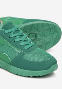 Born2be - Zielone Sneakersy przed Kostkę z Metaliczną Wstawką Nevata. Wysokość cholewki: przed kostkę. Kolor: zielony #5