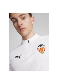 Puma - Męska bluza treningowa z zamkiem 1/4 Valencia CF PUMA White. Kolor: biały