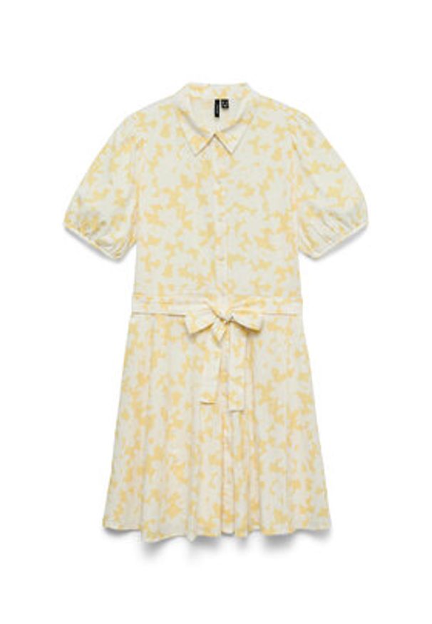 Vero Moda Sukienka codzienna Dicthe 10303728 Żółty jasny Regular Fit. Okazja: na co dzień. Kolor: żółty. Materiał: bawełna. Typ sukienki: proste. Styl: casual