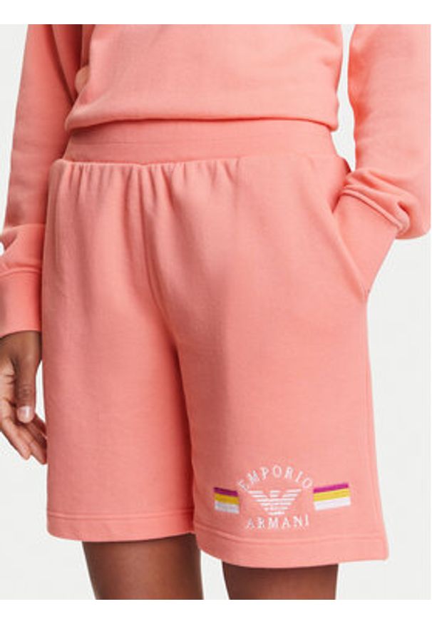 Emporio Armani Underwear Szorty sportowe EW000496 AF10882 U4019 Różowy Loose Fit. Kolor: różowy. Materiał: bawełna
