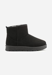 Born2be - Czarne Wsuwane Śniegowce do Kostki z Imitacji Zamszu Atuvitta. Okazja: na co dzień. Zapięcie: bez zapięcia. Kolor: czarny. Materiał: zamsz. Styl: casual #3